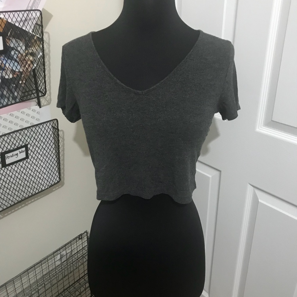 Gray crop top